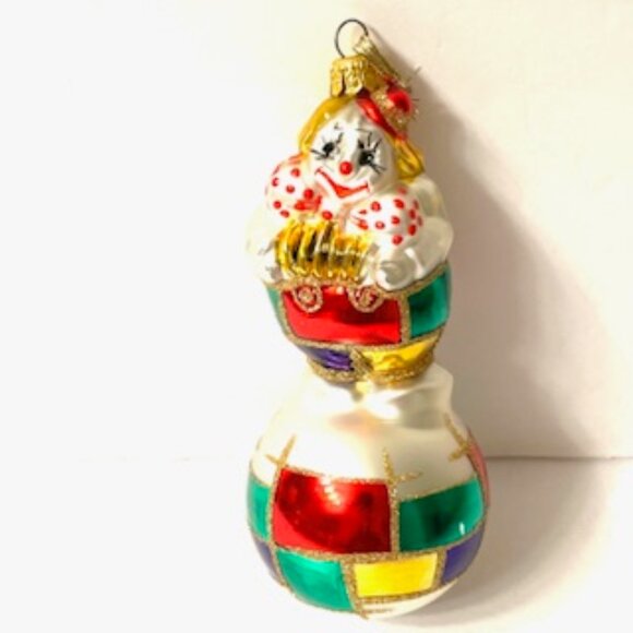 Clown Glass Christmas Ornament, 6” - Picture 1 of 5